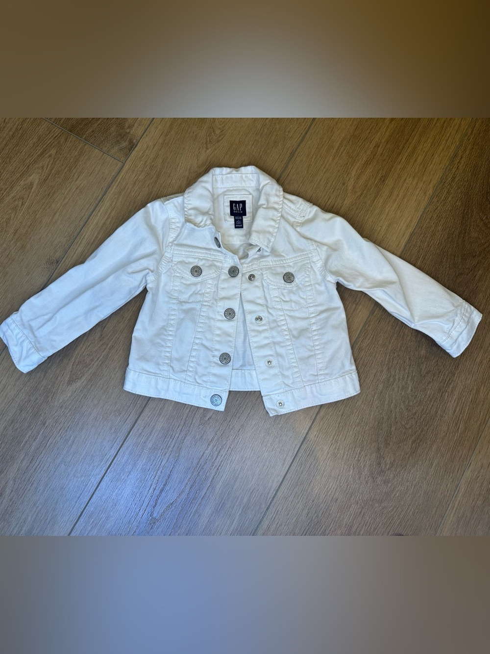 GAP toddler White Denim Jacket - Button-Front Jean Jacket